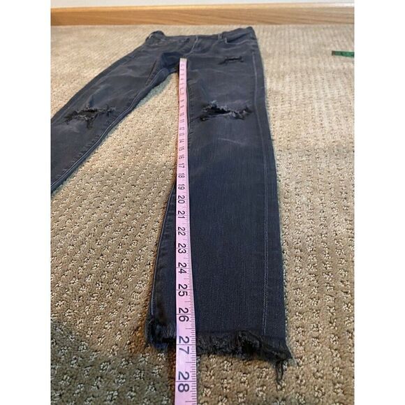 Citizens Of Humanity Rocket High Rise Distressed Skinny Jeans Womens 24 Raw Hem - Picture 6 of 7